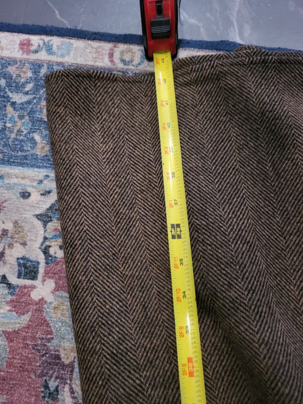 NWOT Linennaive Emma 33 Brown Herringbone Wool dress Size S - Picture 7 of 10